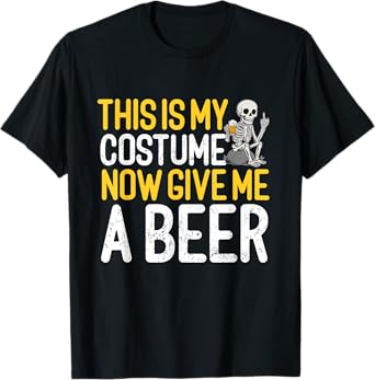 This is My Costume Beer Lover Skeleton Drinking Halloween T-Shirt