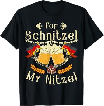 Oktoberfest For Schnitzel My Nitzel Germany Flag Sausage T-Shirt