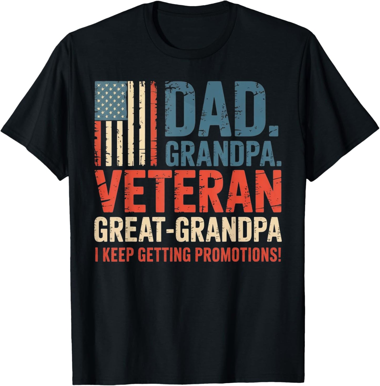 Mens Fathers Day Dad Grandpa Veteran Great Grandpa from Grandkids T-Shirt