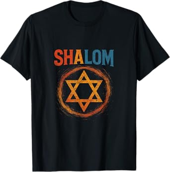 Shalom Retro Star David Jewish Peace Hebrew Jew T-Shirt