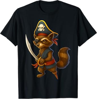 HUGvyn Halloween: Pirate Raccoon Spooky Raccoon Costume Boys T-Shirt