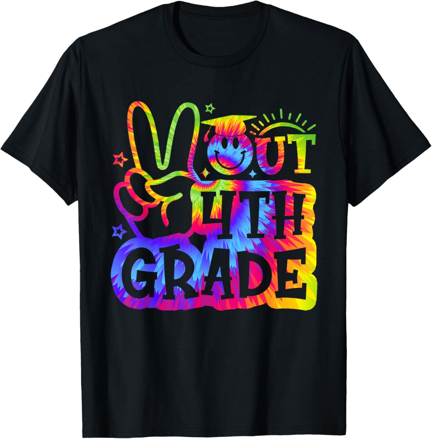Peace Out 4th Grade Tie Dye Last Day Of School Graduation T-Shirt