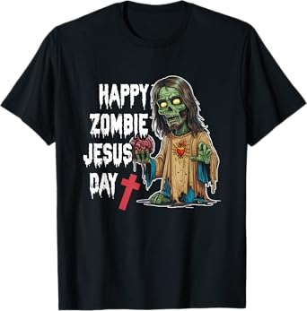 Happy Zombie Jesus Day Skeleton Horror Christ Halloween T-Shirt