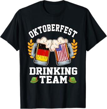 Oktoberfest Drinking Team Beer German American Flag T-Shirt