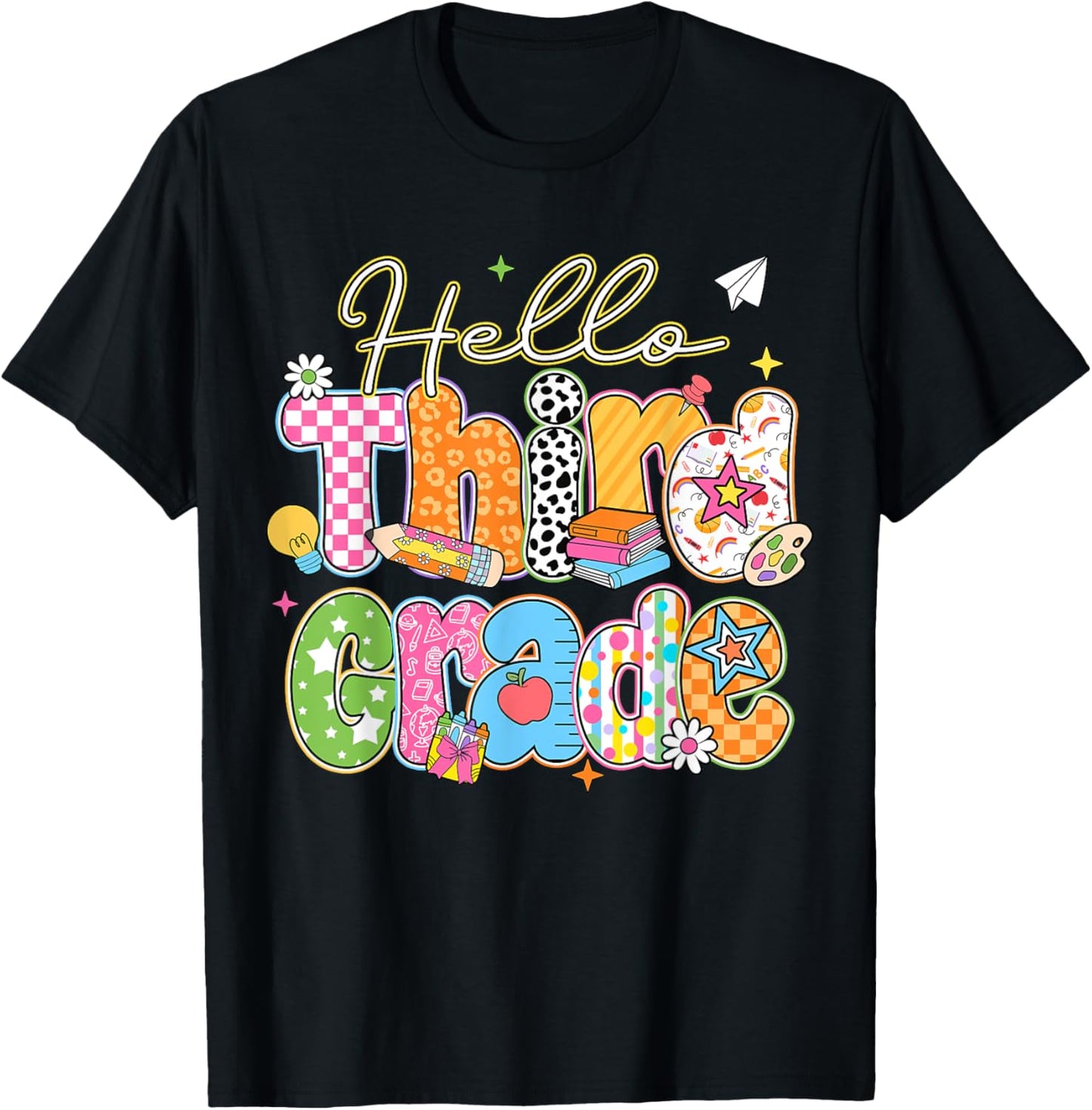 Hello 3rd Grade First Day Back To School Boys & Girls Tee by TeeBrew
