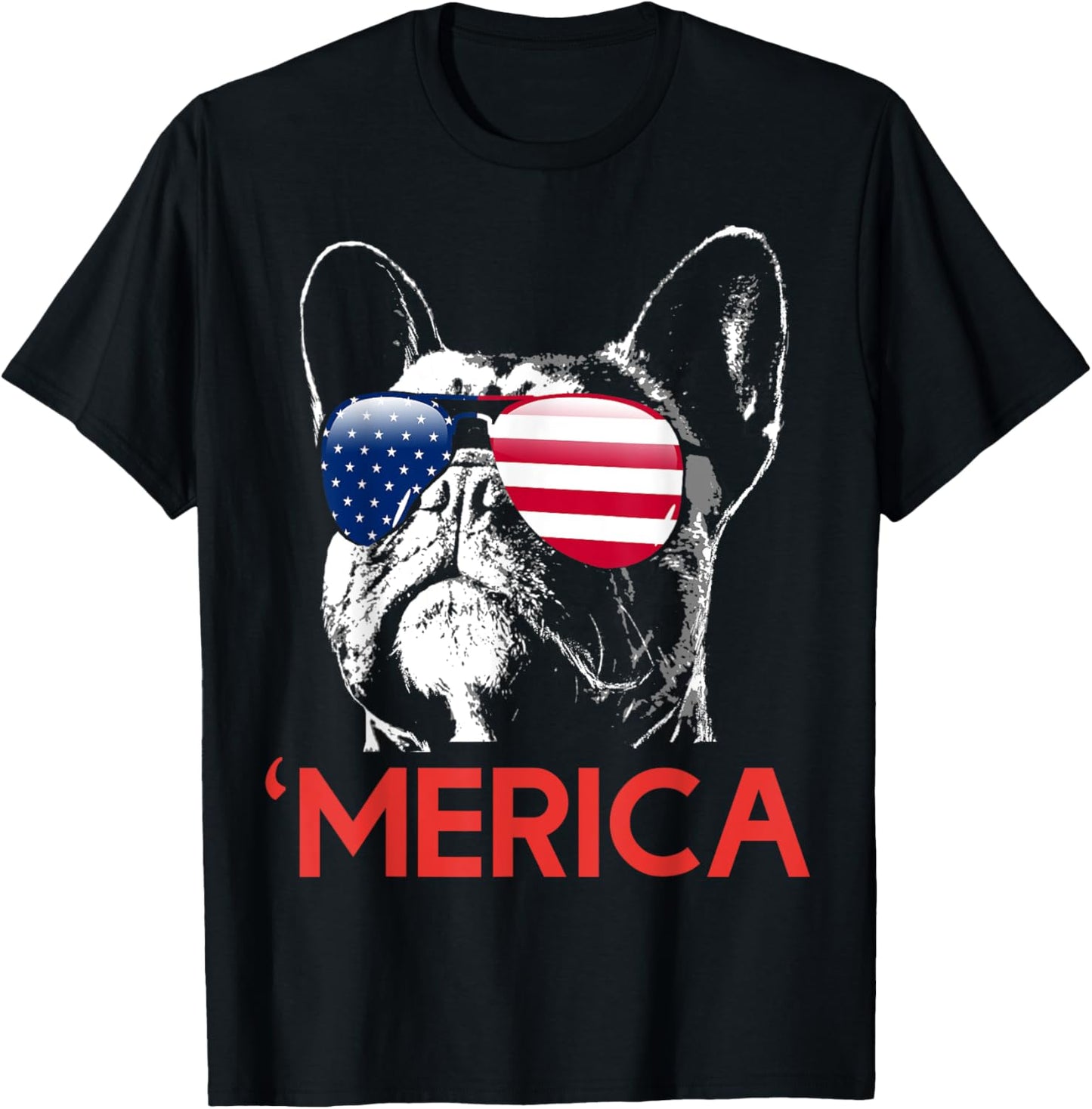 Merica French Bulldog American Flag 4th of July Frenchie T-Shirt