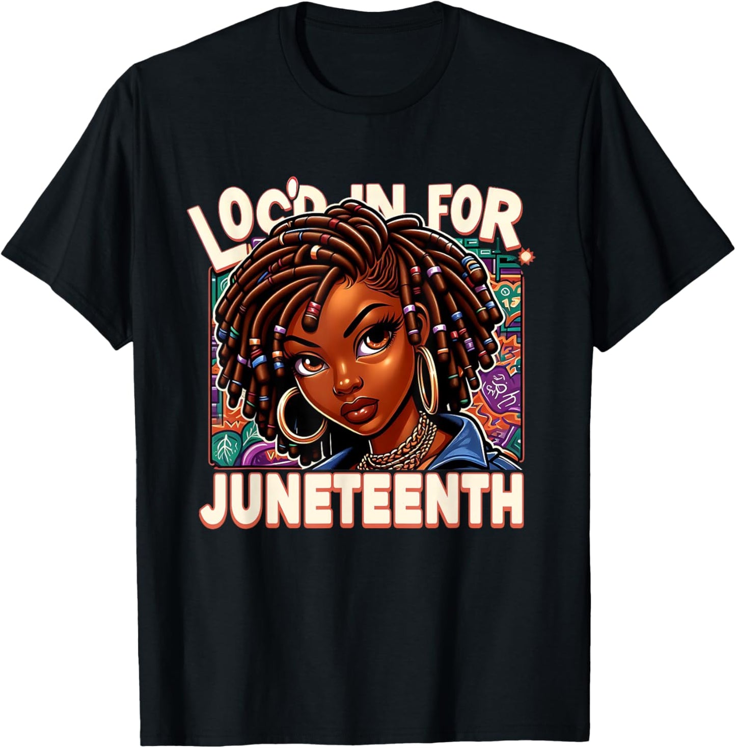 Loc’d in for Juneteenth Afro Girl Pride Hair Art T-Shirt