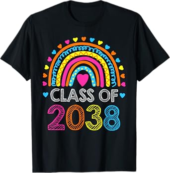 Class of 2038 Grow With Me Funny Kindergarten Back To School T-Shirt