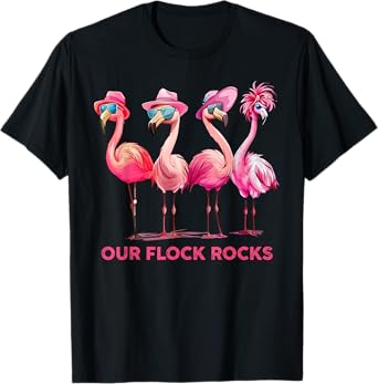 Our Flock Rocks Flamingo Summer Vacation Family Matching T-Shirt