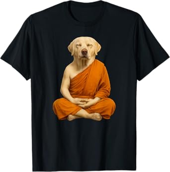 Zen Labrador Retriever - Meditating Labrador Saffron Robes T-Shirt