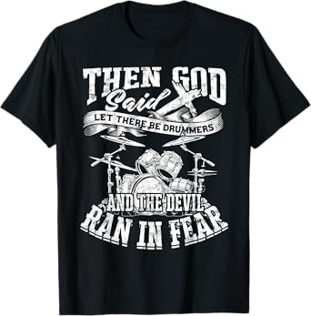 Religious Drummer for Jesus Drums Sticks Drumming Cross T-Shirt