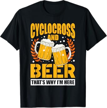 Cyclocross and Beer Fun Design T-Shirt