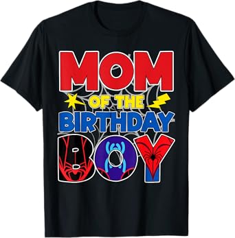 Mom Of The Birthday Boy Matching Spider Family Birthday T-Shirt