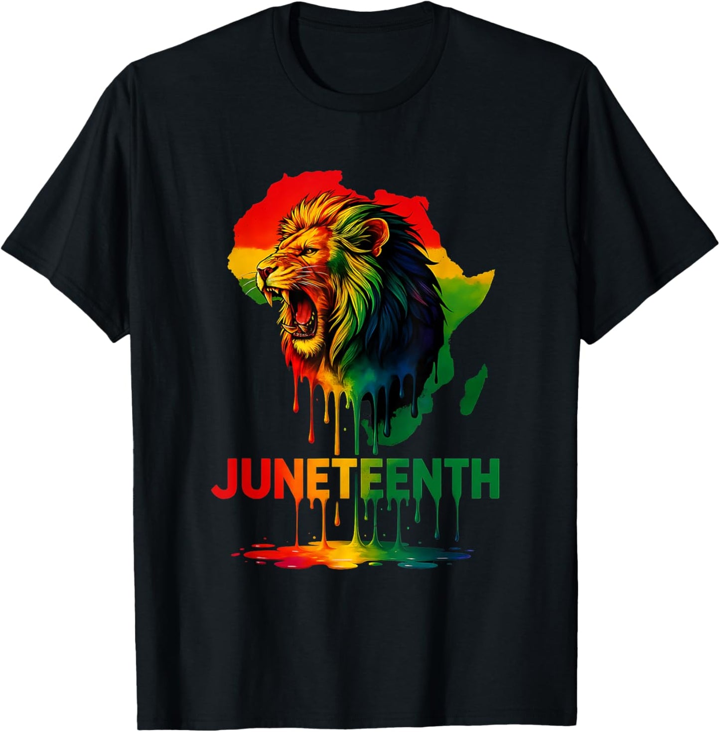 Juneteenth Lion African Pride June 19th Men Women & Kids T-Shirt