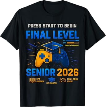 Senior Class Of 2026 Back To School Gamer Senior 2026 T-Shirt