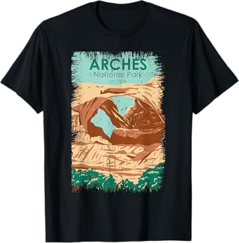 Arches National Park Double Arch Vintage Distressed T-Shirt