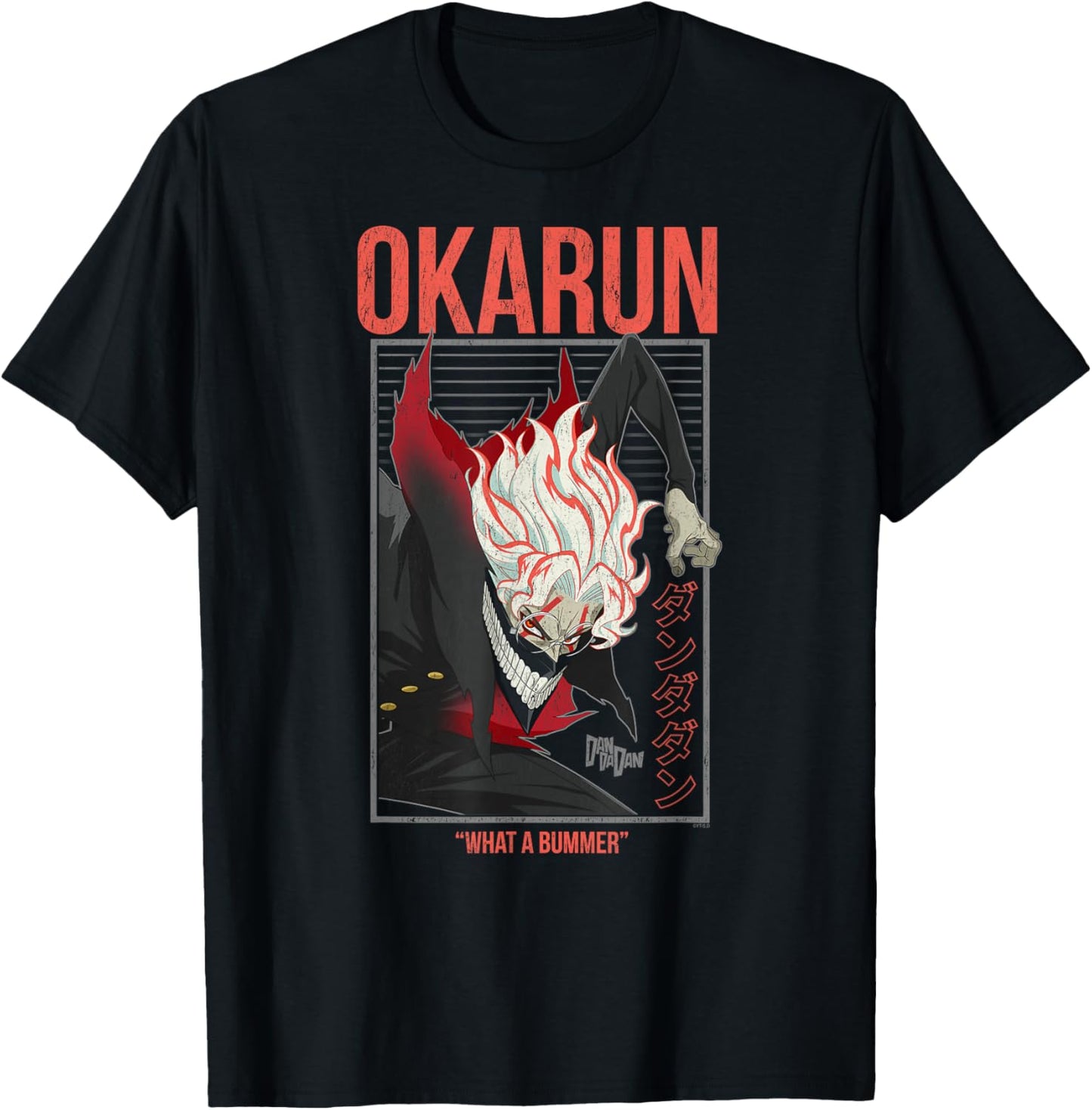 Dan Da Dan What a Bummer Okarun with Kanji Anime T-Shirt