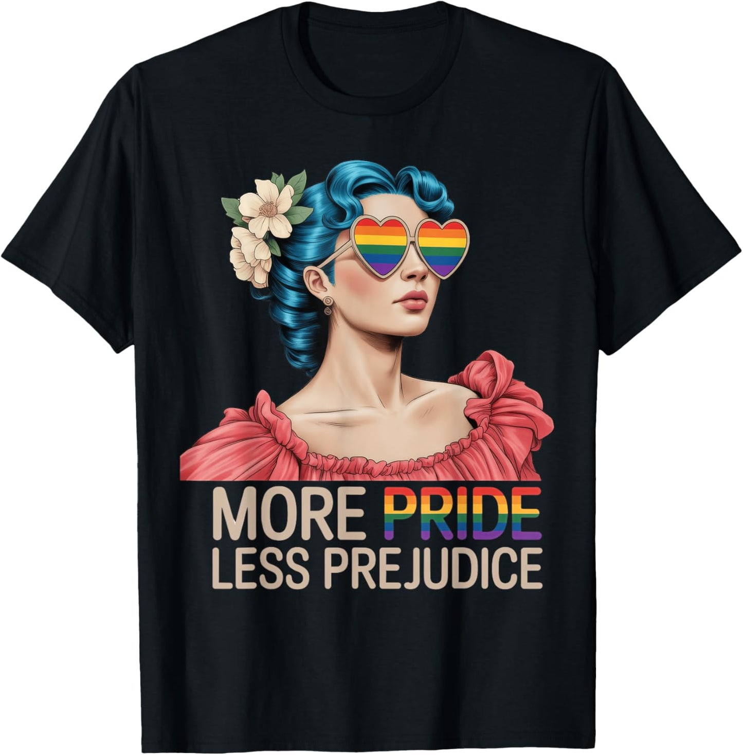More Pride Less Prejudice Pride Month LGBTQ T-Shirt