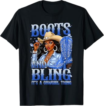 Cowgirl Boots And Bling It's A Cowgirl Thing Western Rodeo T-Shirt