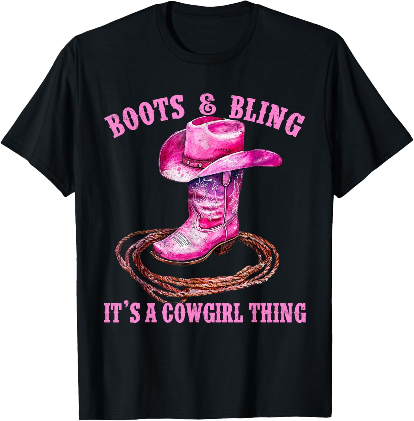 Boots and Bling It's A Cowgirl Thing Western Rodeo Cowgirls T-Shirt