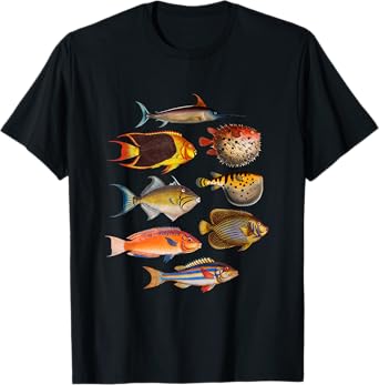 Ichthyology Fishes History Earth And Nature Sea Antique Art T-Shirt