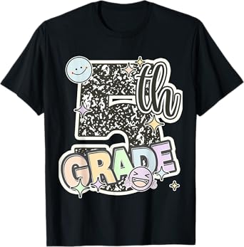 First Day of Fifth Grade Composition Notebook Teacher T-Shirt