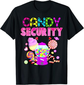 Candy Land Costume Women Candy Crew Funny Candy Security T-Shirt