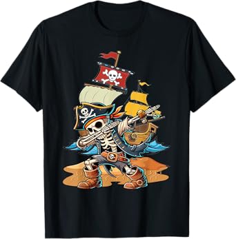 Dabbing Skeleton Pirate Kids T-Shirt