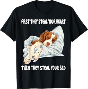 Brittany Spaniel Sleeping Pajamas Nightgown T-Shirt