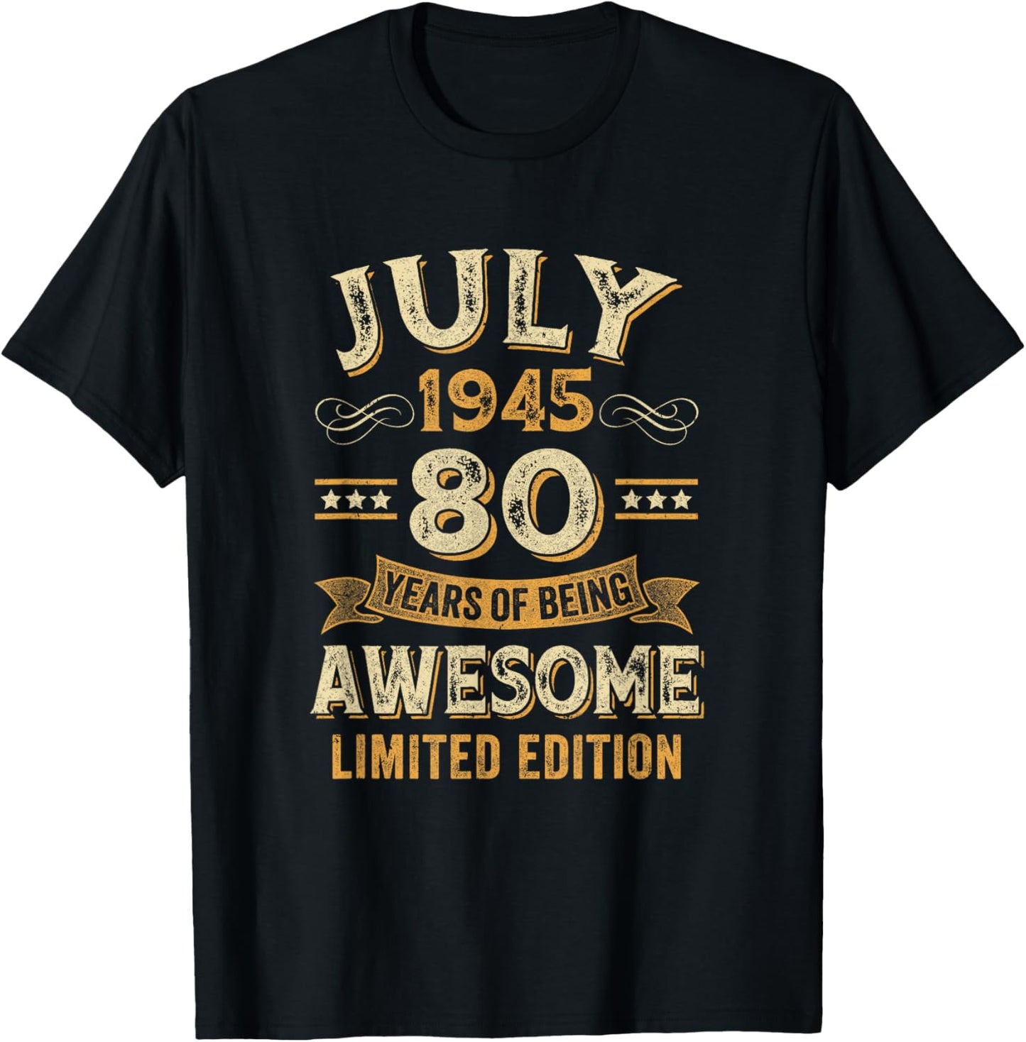 80 Years Awesome Vintage July 1945 80th Birthday T-shirt