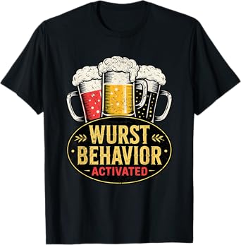 Wurst Behavior Activated Funny German Beer Mug Design T-Shirt