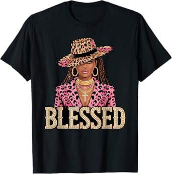 Blessed Black Cowgirl Western Swag African Christian Woman T-Shirt