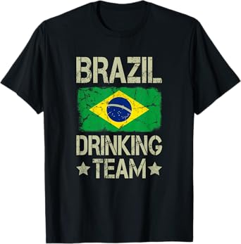 Brazil Drinking Team Brazilian Flag Funny Drinking T-Shirt