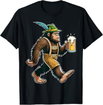 Oktoberfest Bigfoot Alpine Hat Germany Beer Festival T-Shirt
