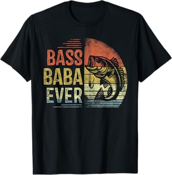 Bass Baba Ever Fishing Gifts Baba Birthday Vintage T-Shirt