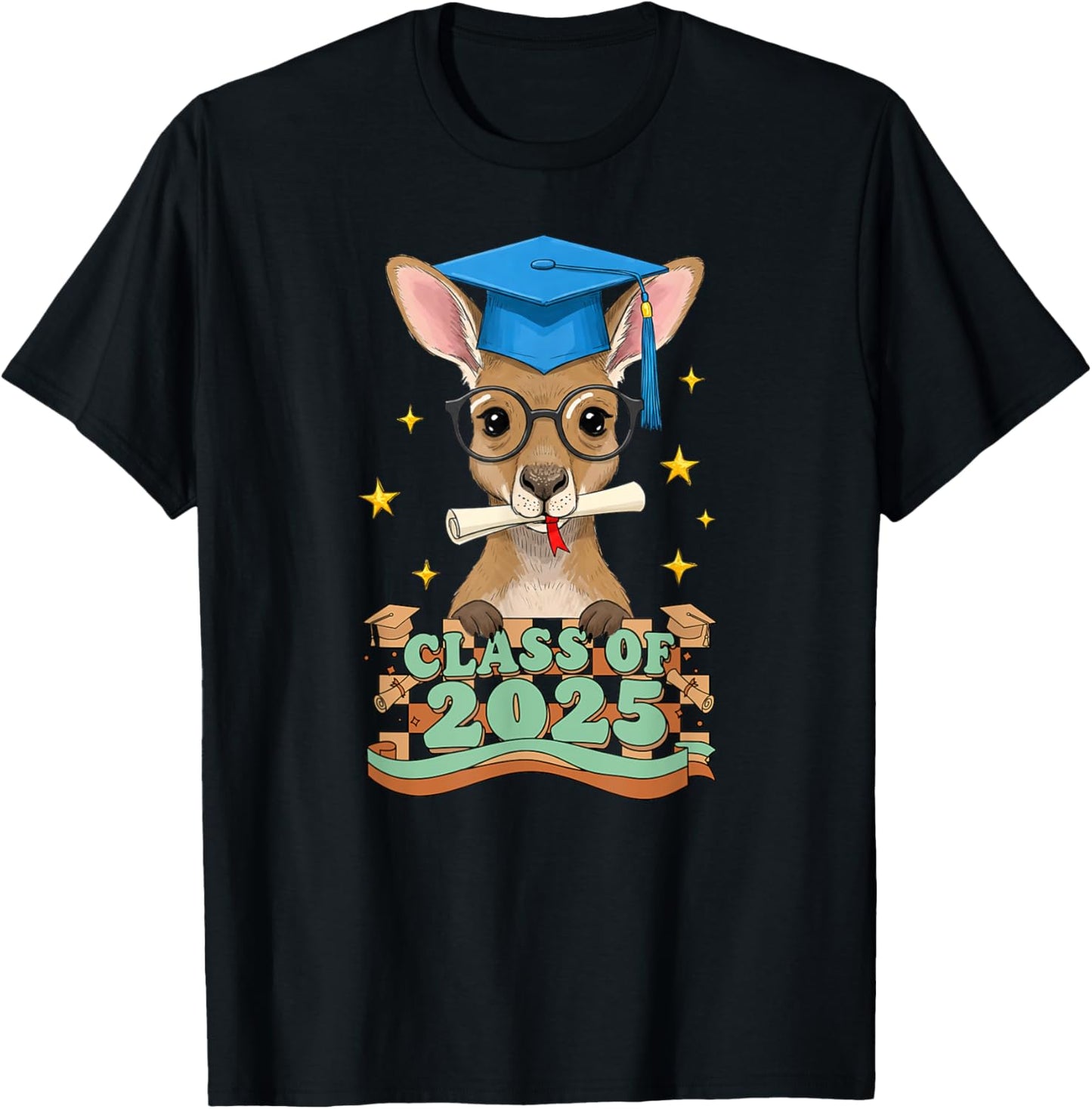 Graduate Kangaroo Class Of 2025 Kids Mens Womens Graduation T-Shirt