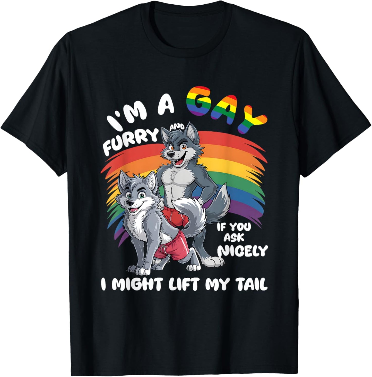 I'm A Gay Furry Pride Month Gay LGBTQ Rainbow Fox Furry T-Shirt