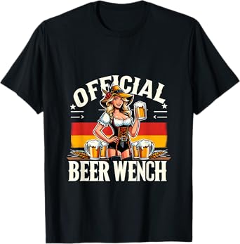 Oktoberfest Drinking Team Official Beer Wench German Flag T-Shirt