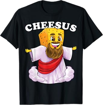 Cheesus Christ Funny Cheese Jesus Christian Pun Christmas T-Shirt