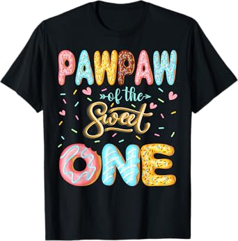 Pawpaw Of The Sweet One 1St Birthday Girl Donut Lover T-Shirt