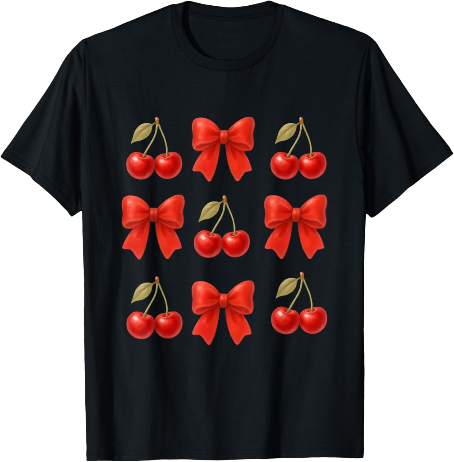 Cute Cherry Bow Summer Fruit Kawaii Aesthetic For Women T-Shirt
