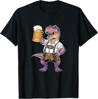 Tyrannosaurus Wearing Lederhosen Oktoberfest, Beer Stein T-Shirt