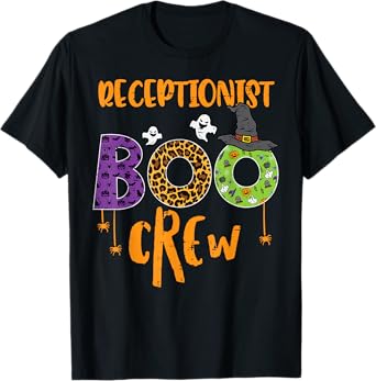 Halloween Receptionist Boo Crew Front Desk Costume Women Men T-Shirt