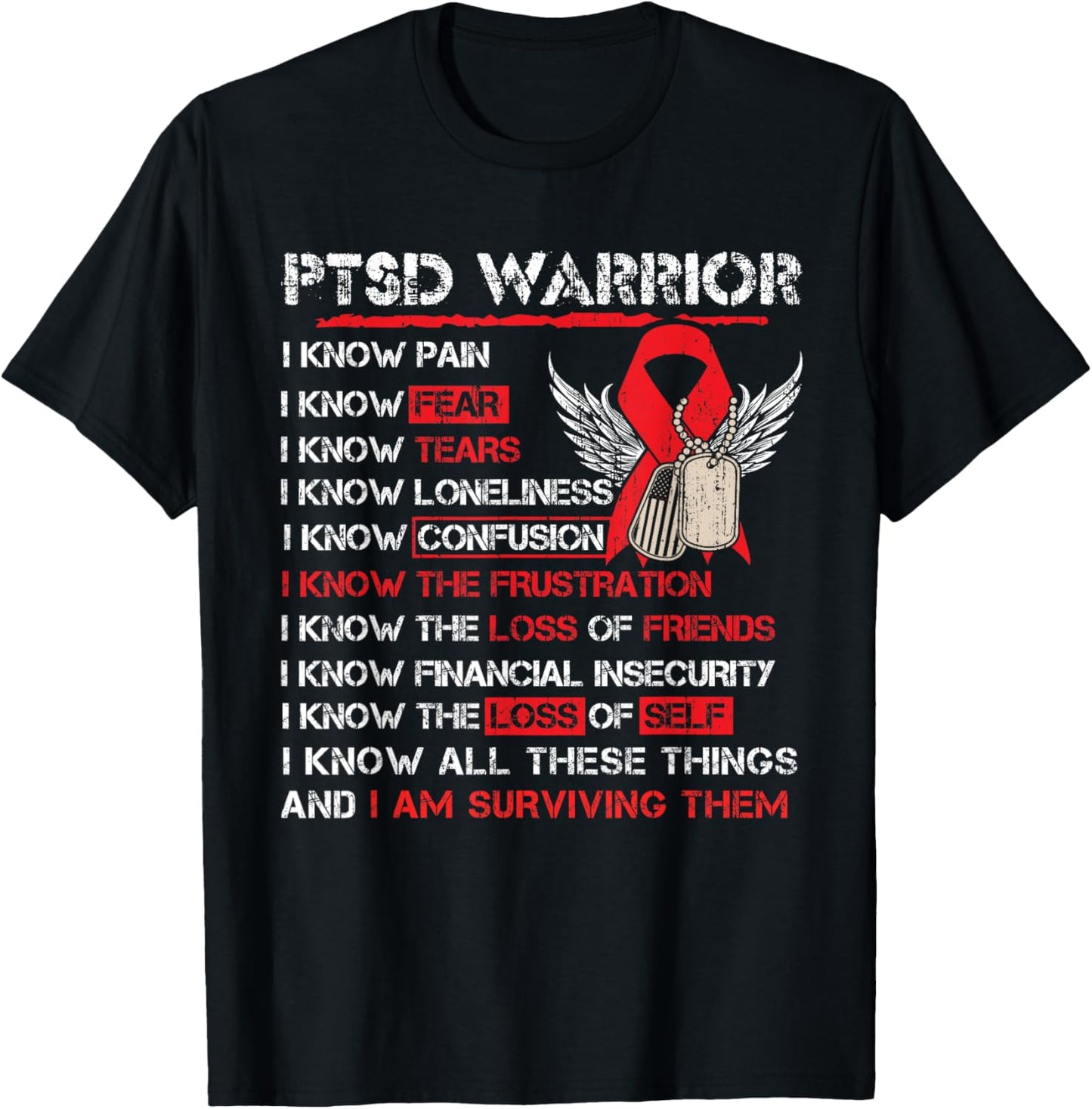 PTSD Awareness USA Flag Post Traumatic Stress Disorder T-Shirt