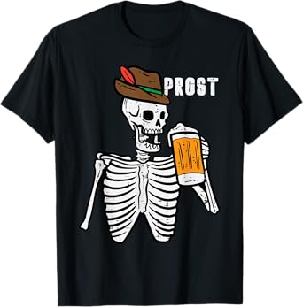 Skeleton Prost Bavarian Halloween German Oktoberfest Men T-Shirt