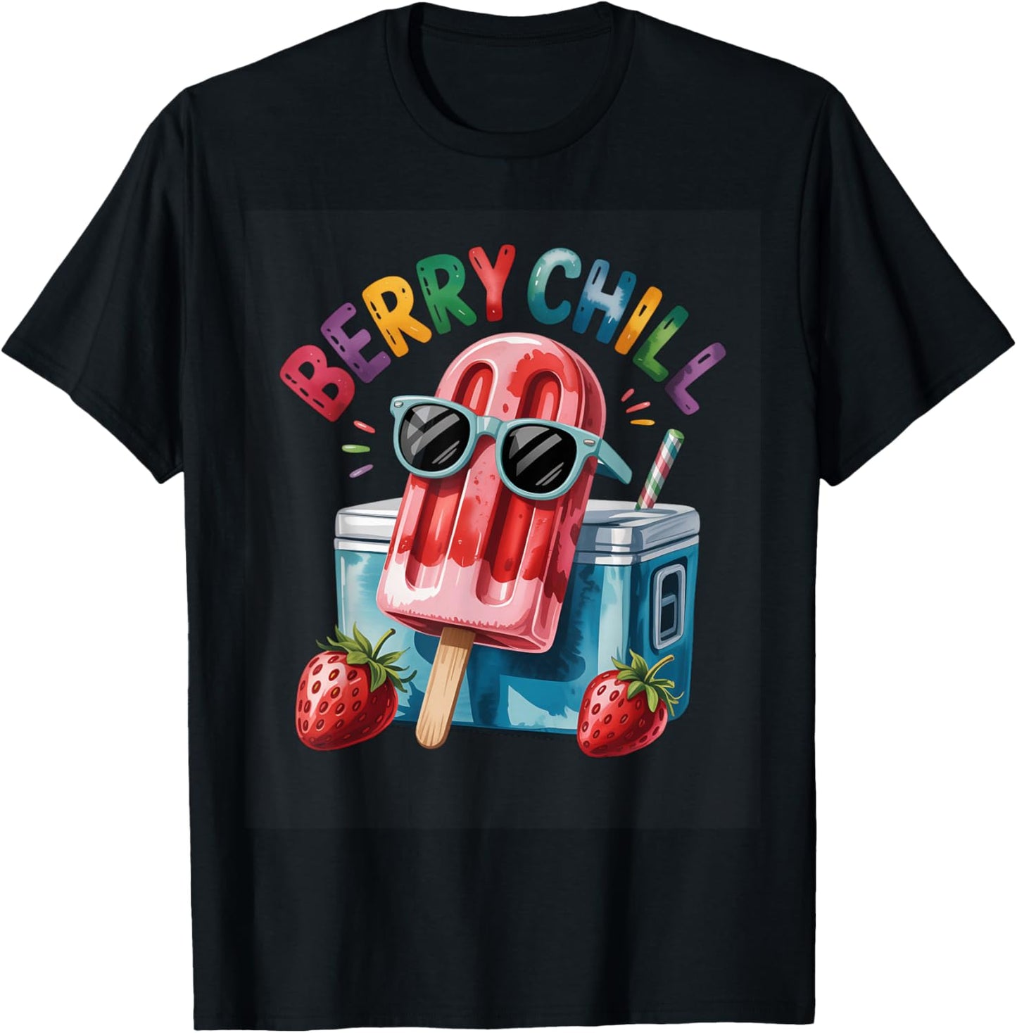 Berry Chill Popsicle Sunglasses Summer Vibe T-Shirt