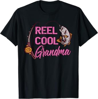 Reel Cool Grandma Woman Anglers Fishing T-Shirt