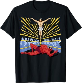 Jesus Wrestling Satan T-Shirt
