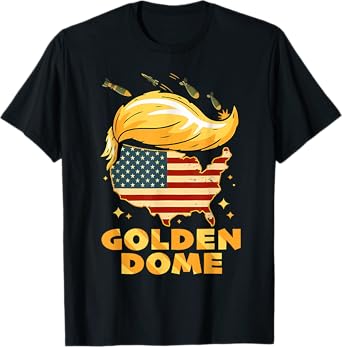 Golden Dome Hair Shield USA Satire T-Shirt