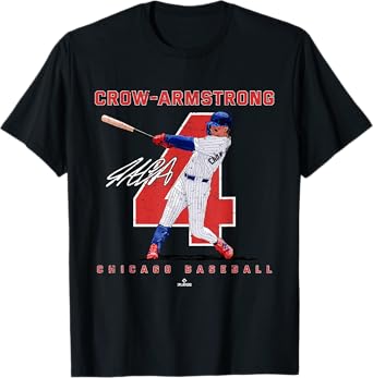 Number and Portrait Pete Crow Armstrong Chicago Baseba MLBPA T-Shirt